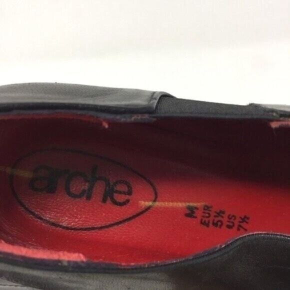 Arche womans black leather flats 7.5M BoxS - Picture 5 of 8